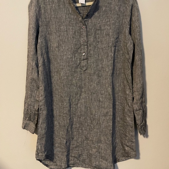 Placket Tunic Gray Blouse S/M/L - Picture 4 of 6